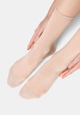 Calzino a Coste in Cotone e Lyocell Glowing Line - Rosa Salmone - Salmon | Oroblù