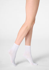 Ankle Socks in Lyocell and Shiny Lamé - Silver - Silver | Oroblù