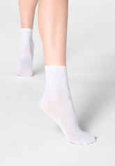Ankle Socks in Lyocell and Shiny Lamé - Silver - Silver | Oroblù