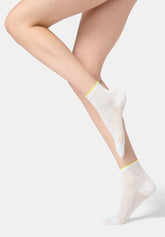 Calzino Corto in Cotone Ajour - Bianco - White | Oroblù
