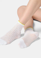 Calzino Corto in Cotone Ajour - Bianco - White | Oroblù