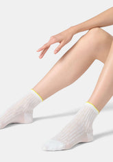 Calzino Corto in Cotone Ajour - Bianco - White | Oroblù