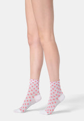 Calzino Corto in Cotone con Piccoli Fiori Tiny Bloom - Rosa Peonia - Peony | Oroblù