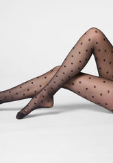 Sheer Tights with Polka-Dot Motif Veil Dots 30 - Black - Black | Oroblù