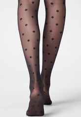 Sheer Tights with Polka-Dot Motif Veil Dots 30 - Black - Black | Oroblù