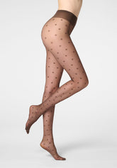 Sheer Tights with Polka-Dot Motif Veil Dots 30 - Chocolate 3 - Chocolate 3 | Oroblù