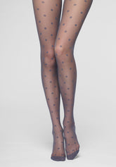 Sheer Tights with Polka-Dot Motif Veil Dots 30 - Hematite - Hematite 1 | Oroblù