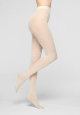 Strumpfhose aus weichem Lyocell Texture Grace - Wollweiß - Wool | Oroblù