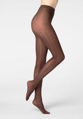 Collant en Lyocell doux Texture Grace - Chocolat 3 - Chocolate 3 | Oroblù