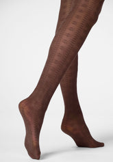 Collant en Lyocell doux Texture Grace - Chocolat 3 - Chocolate 3 | Oroblù
