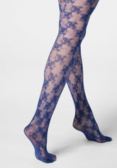 Semi-Sheer Lace-Effect Floral Tights Stylish Lace 30 - Navy Blue 2 - Marine 2 | Oroblù
