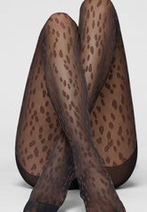 Abstract Wild Sheer Tights 30 - Black/Chocolate - Black/chocolate | Oroblù