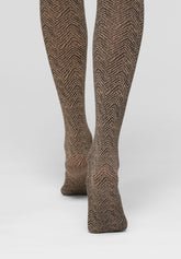Collant Coprente Irregular Chevron 60 - Camel Chevron - Camel chevron | Oroblù