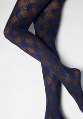 Collant semi-coprente Urban Grid 40 - Nero e Blu Marino - Black/marine | Oroblù