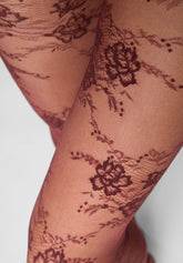Collant semi-Velato Floreale Pure Lace 20 - Bordeaux 11 - Bordeaux 11 | Oroblù