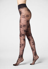 Collant semi-Velato Floreale Pure Lace 20 - Nero - Black | Oroblù