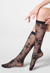 Collant semi-Velato Floreale Pure Lace 20 - Nero - Black | Oroblù