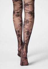 Pure Lace 20 Floral Sheer Tights - Black - Black | Oroblù