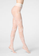 Pure Lace 20 Floral Sheer Tights - Wool White - Wool | Oroblù