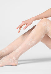 Pure Lace 20 Floral Sheer Tights - Wool White - Wool | Oroblù
