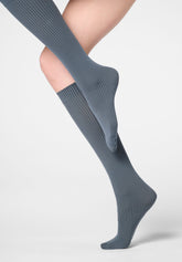 Gambaletto Coprente Vertical Rib 60 - Nero e Metal - Metal/black | Oroblù