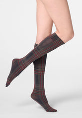 Blickdichter Kniestrumpf Scottish Flair 60 - Schwarz - Black | Oroblù