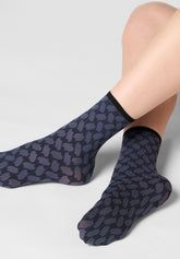 Chaussettes courtes opaques Twins Dual Texture Bipack - Hematite - Hematite 1 | Oroblù