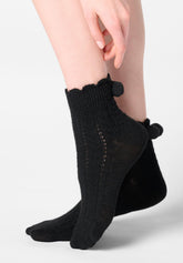 Soft Knit Short Socks - Black - Black | Oroblù