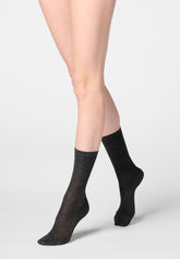 Gerippte Viskose-Socke Rib Glow - Anthrazit - Anthracite | Oroblù
