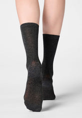 Gerippte Viskose-Socke Rib Glow - Anthrazit - Anthracite | Oroblù