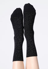 Short Warm Cotton Socks with Lamé Details Glam Spots - Black - Black | Oroblù