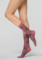 Calzino Corto in Caldo Cotone Shine Check - Peony - Peony 12 | Oroblù