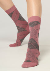 Calzino Corto in Caldo Cotone Shine Check - Peony - Peony 12 | Oroblù