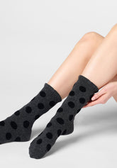 Calzino Corto Velvet Dots - Grigio - Grey | Oroblù