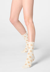 Calzino Corto Velvet Dots - Bianco Lana - Wool | Oroblù