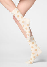 Calzino Corto Velvet Dots - Bianco Lana - Wool | Oroblù
