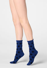 Calzino Corto Velvet Dots - Blu Marino 2 - Marine 2 | Oroblù