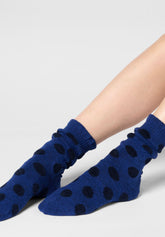Calzino Corto Velvet Dots - Blu Marino 2 - Marine 2 | Oroblù