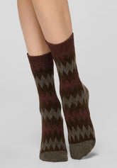 Short Socks Velvet Tweed - Chocolate - Chocolate | Oroblù