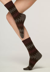 Short Socks Velvet Tweed - Chocolate - Chocolate | Oroblù