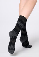 Kurze Socke Velvet Tweed - Grau - Grey | Oroblù