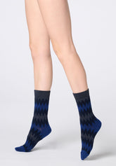 Calzino Corto Velvet Tweed - Blu Marino 2 - Marine 2 | Oroblù
