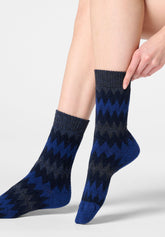 Calzino Corto Velvet Tweed - Blu Marino 2 - Marine 2 | Oroblù