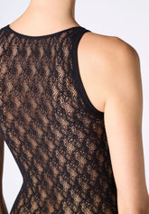 Rosy Net Floral Mesh Body - Black - Black | Oroblù