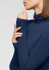 Lang armeliger Rollkragenpullover aus Stretch-Modal Perfect Line - Marineblau 2 - Marine 2 | Oroblù