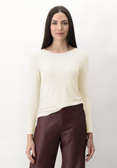 Maglia Manica Lunga in Micromodal e Cashmere Perfect Cashmere - Avorio - Ivory | Oroblù