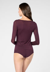 Maglia Manica Lunga in Micromodal e Cashmere Perfect Cashmere - Prugna - Plum | Oroblù