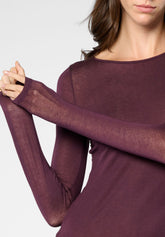 Maglia Manica Lunga in Micromodal e Cashmere Perfect Cashmere - Prugna - Plum | Oroblù