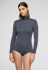 Pull--a-manches-longues-en-cachemire-Micromodal-et-Perfect - Metal - Metal 2 | Oroblù