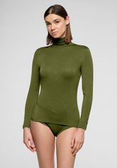 Pull--a-col-roul-e-en-cachemire-micromodal-et-parfait--a-manches-longues - Botanic - Botanic | Oroblù